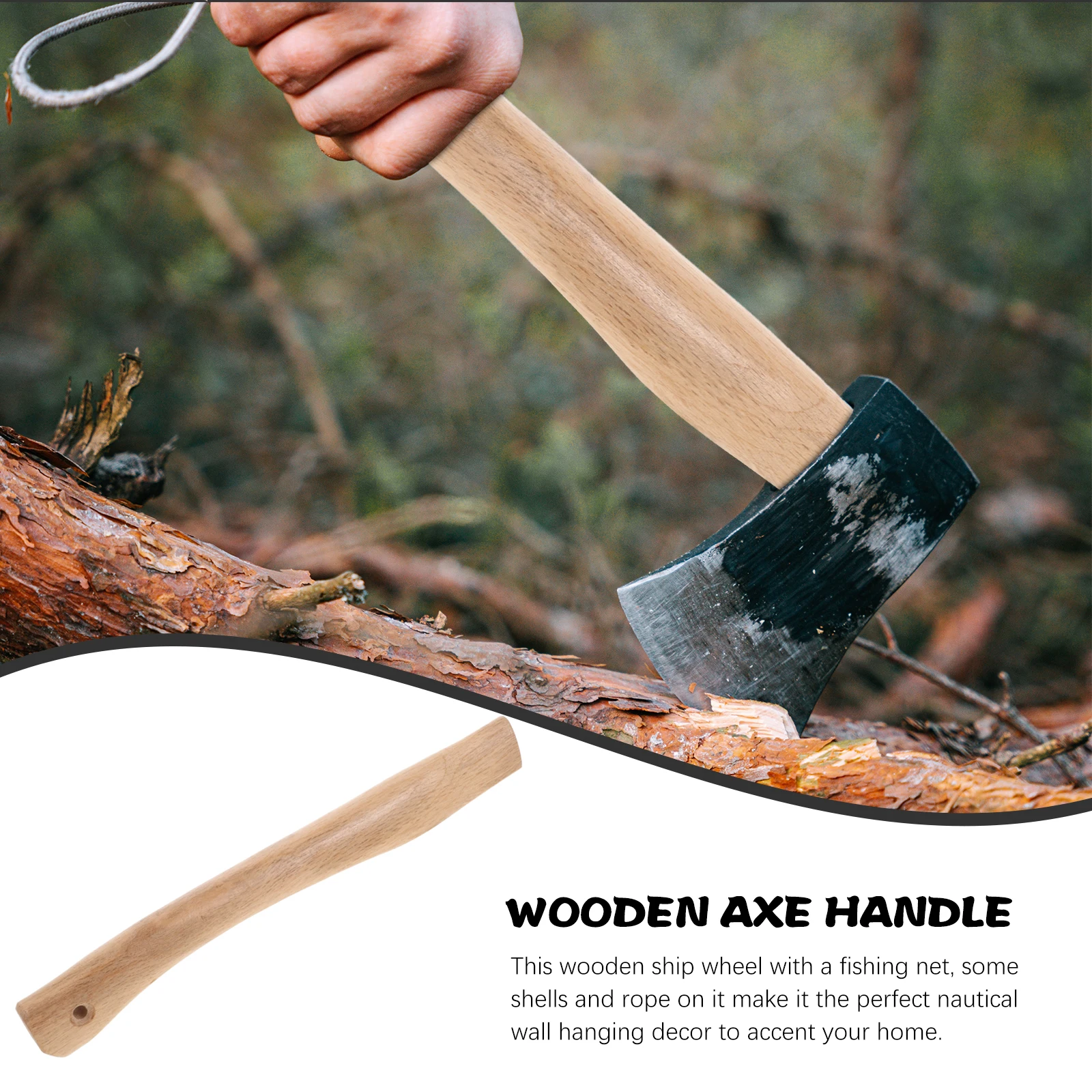 

Wood Axe Handle Replacement 30cm Long Durable Coarse Surface Wooden Hatchet Handle For Axe Tool Accessories Hand Tools