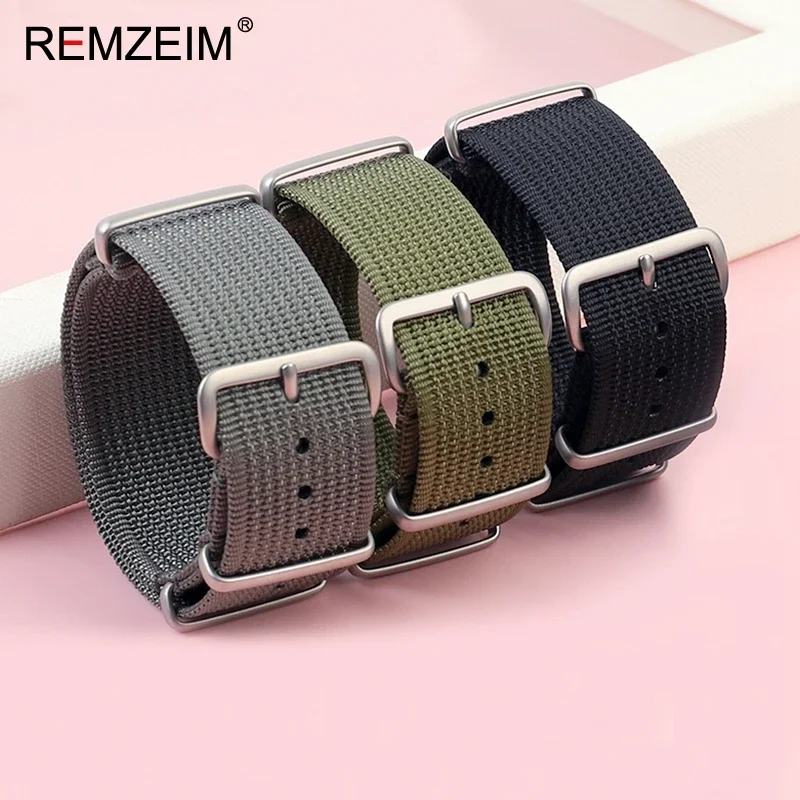 Hochwertiges Nylon-Uhrenarmband, braun, grün, schwarz, Band, Militär, lässig, Armband, Armee, Sport, Armband, Ersatzgürtel – Detail 5