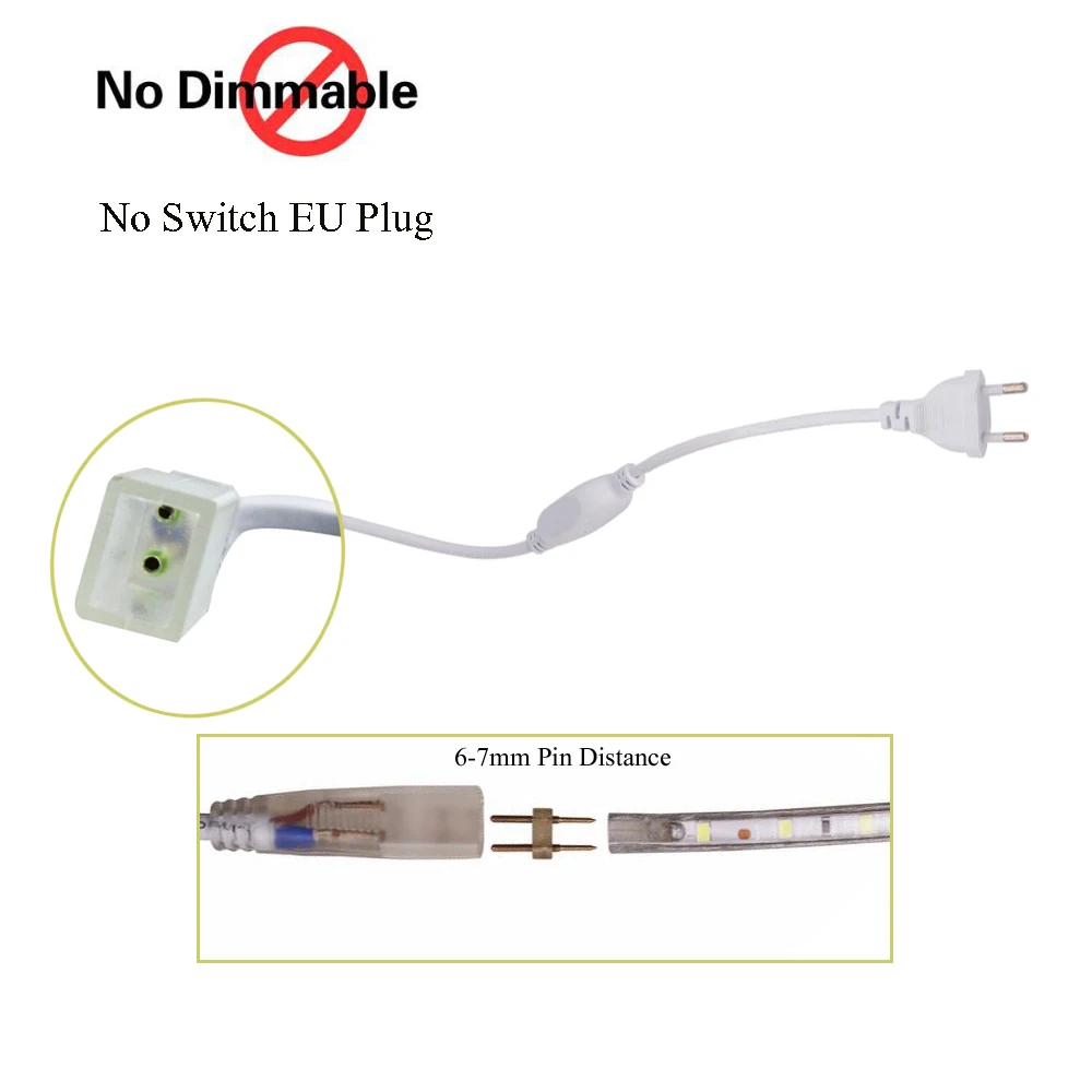 AC220V Power Supply EU Plug For 2835 5050 SMD Flexible LED Strip Fast Connector Adapter Button Switch Cable