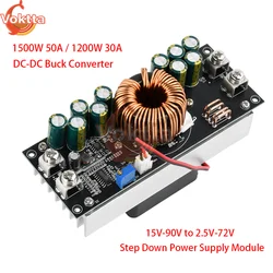 1500W 50A 1200W 30A DC-DC Buck Converter Step Down Power Supply Module 15V-90V to 2.5V-72V Buck Adapter Voltage Regulator
