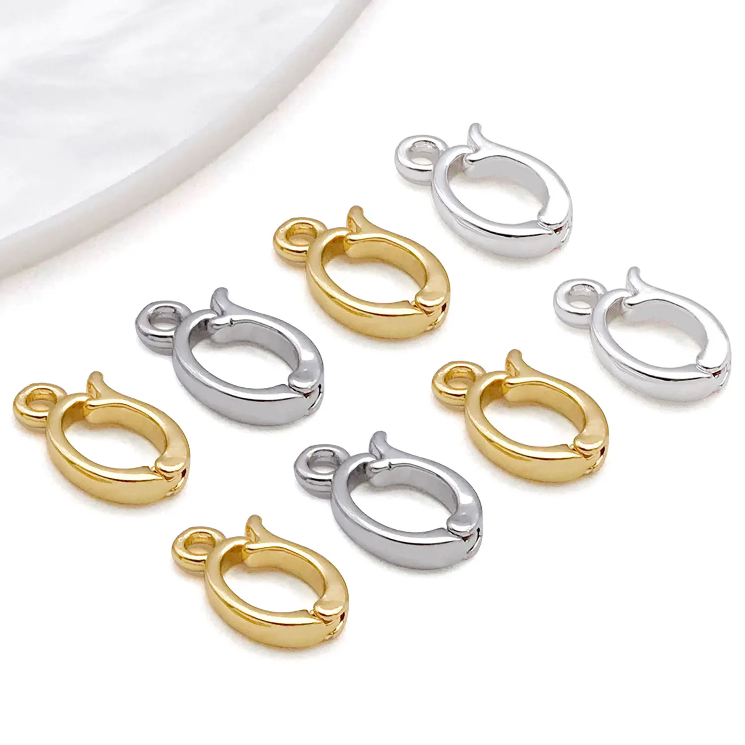 5 قطعة 18 كيلو الذهب الحقيقي مطلي النحاس متمحور السحر محسن الكفالة المشابك ل سوار ذاتي الصنع قلادة أقراط صنع المجوهرات اكسسوارات #3