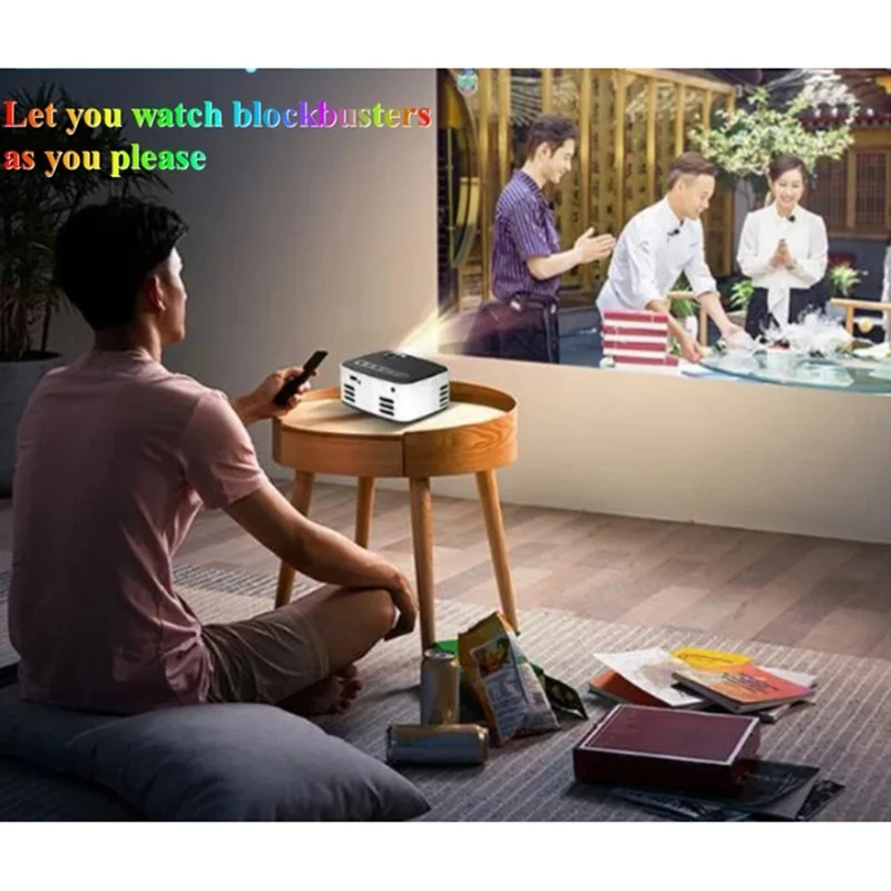 Projector LED 1080P Same-Screen Version Wireless Mobile Phone MINI Projector Home Theater Video Player EU Plug