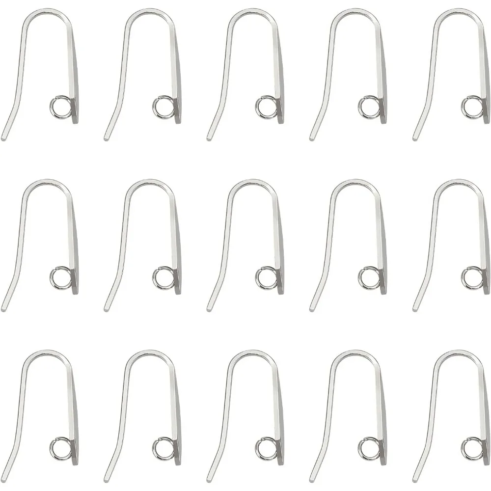 50pcs Hypoallergenic Earring Fish Hooks with Loop Earring Wires Stainless Steel French Earring Hooks for DIY Jewelry Findings