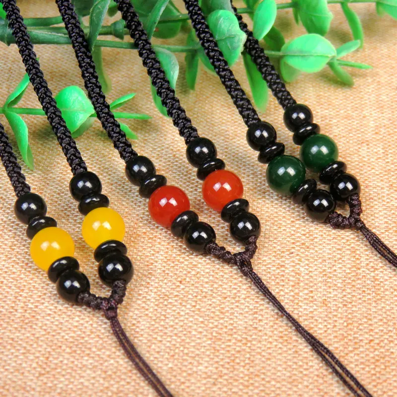 10pc Hand-woven Necklace Rope Jade Pendant Line Hetian Jade Lanyard Gold Jewelry Wenwan DIY Jade Hanging Neck Rope Wholesale