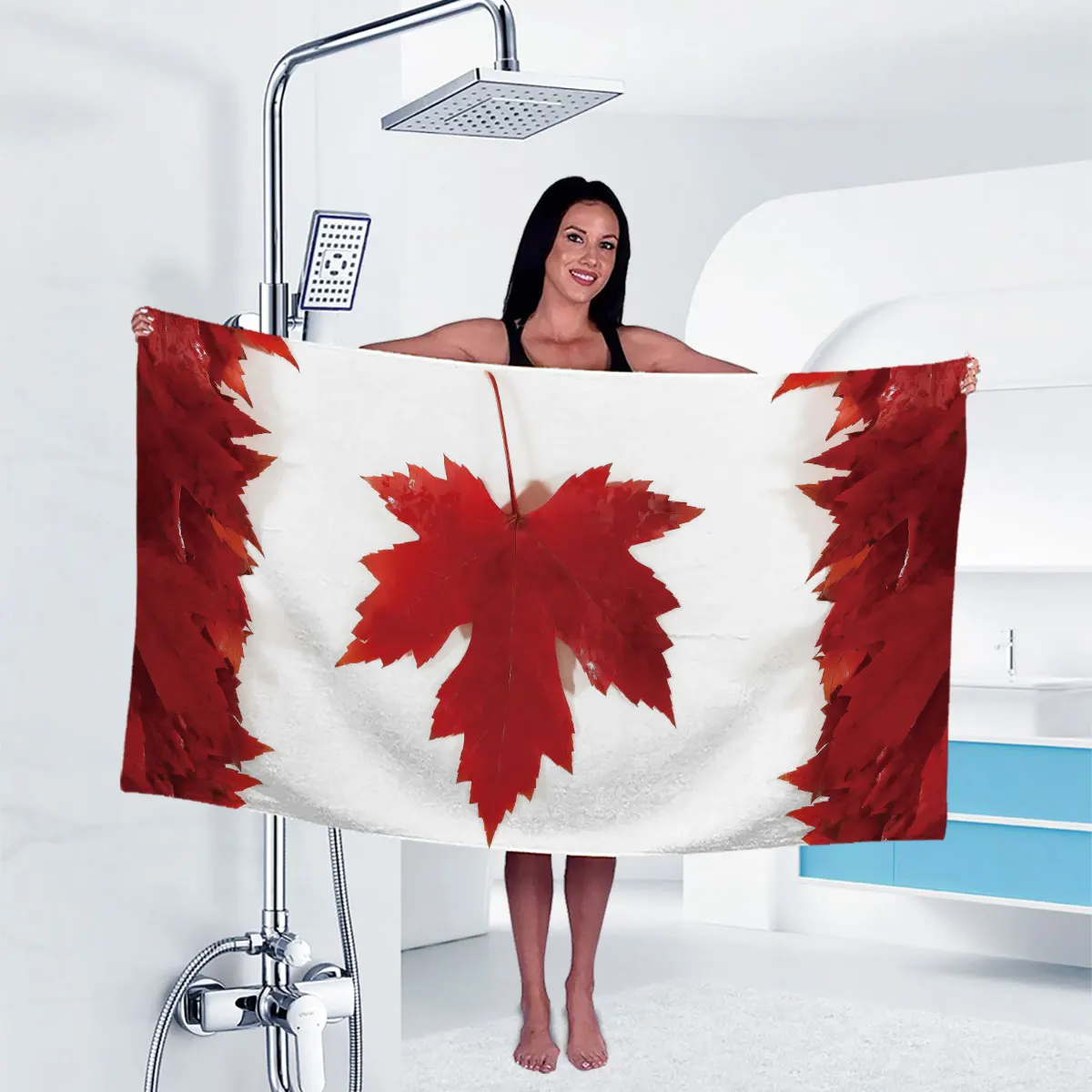 Canada Maple Leaf Beach Towel Microfiber Sand Free Quick Dry Absorbent Oversized Canadian Flag Pool Travel Bath Towel