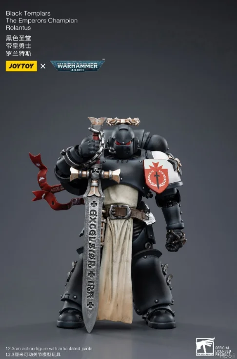 JOYTOY Warhammer 40K Black Templars The Emperors Champion Rolantus 1/18 Action Figures Toys Models Gifts Collection Ornaments
