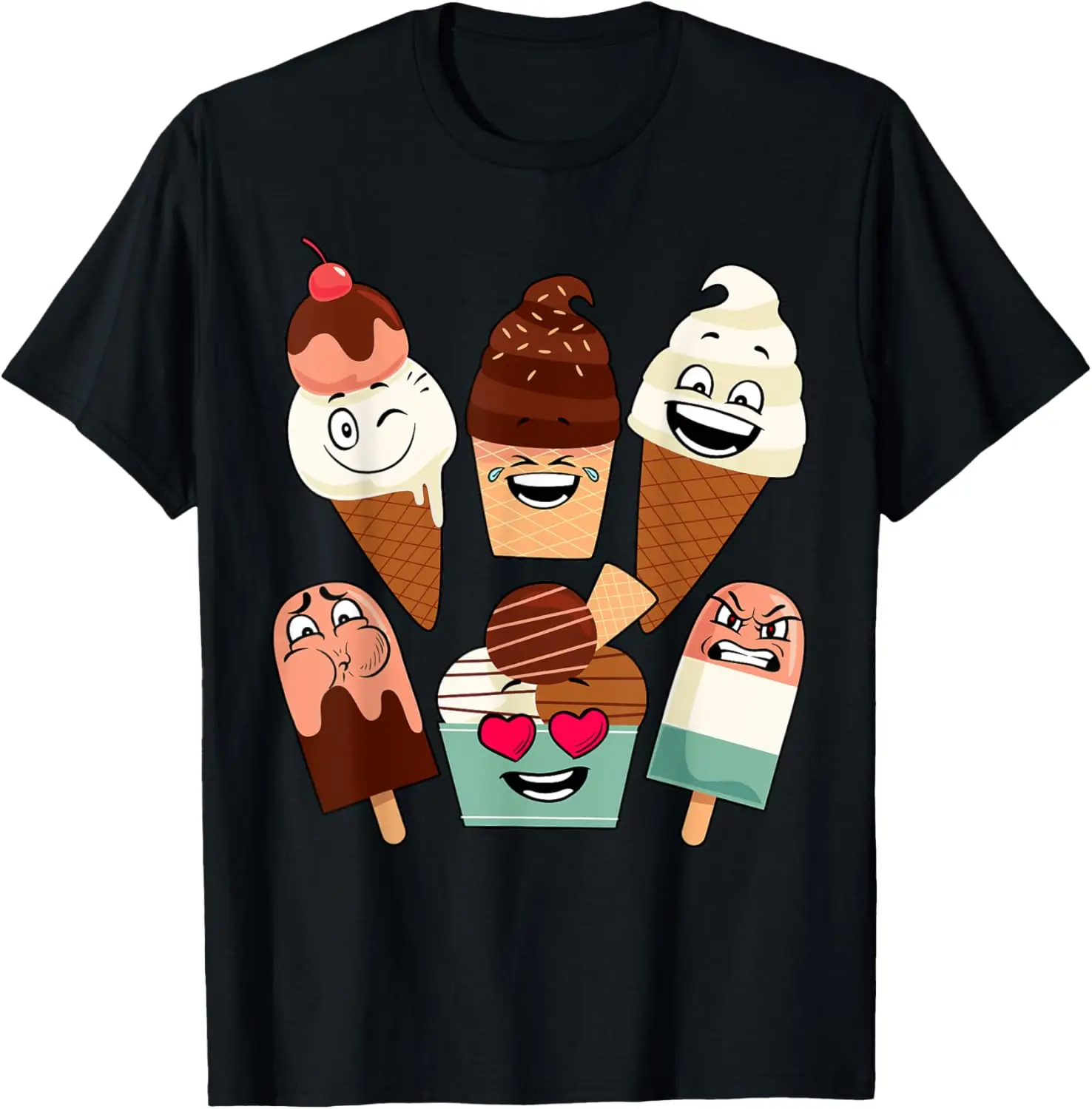 تي شيرت Divertido Arte De Helado Para Niños Y Niñas Pequeños Amantes Del Helado، تي شيرت عتيق للرجال ملابس أنيمي