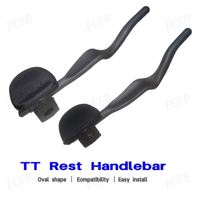 

Road Bike Triathlon Time Trial 3K Full Carbon Bicycle Rest TT Handlebar 35° For Aero Handlebar Extension With Clip