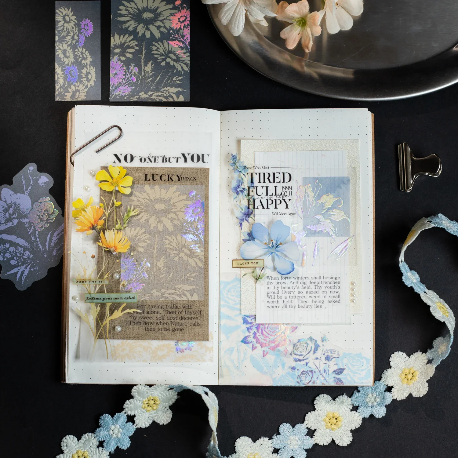 JIANWU Vintage Nature Plant Flower Landscape Material Collage Scrapbooking Sticker Creative DIY Journal Stationery view 5