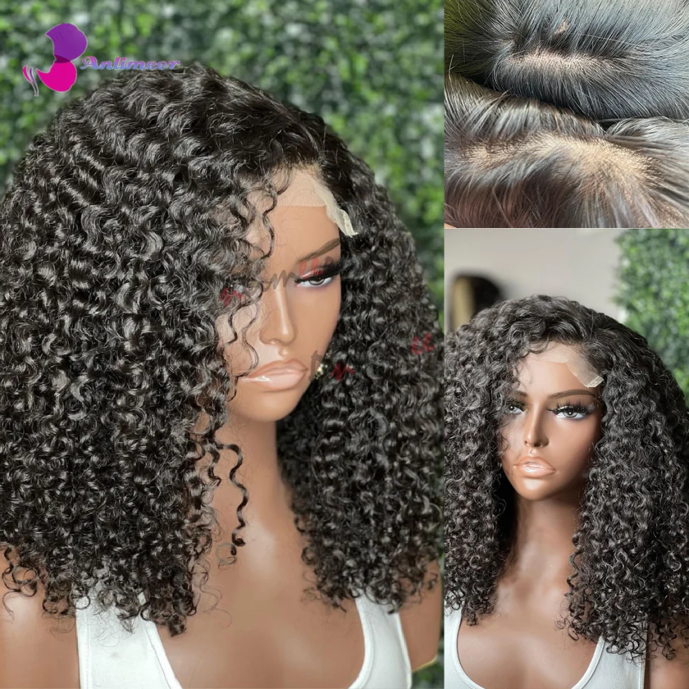 

Afro Kinky Curly Wig Natural Wigs for Black Women 100% Human Hair Wigs Left Side Part Frontal Wigs Human Hair 13x6 Natural Color