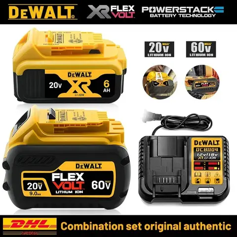 DeWALT 100% Original Battery 20V/60V 6Ah 9Ah MAX FlexVolt for DCB606 DCB205 DCB206 DCB209 DCB182 Power Tool with Battery