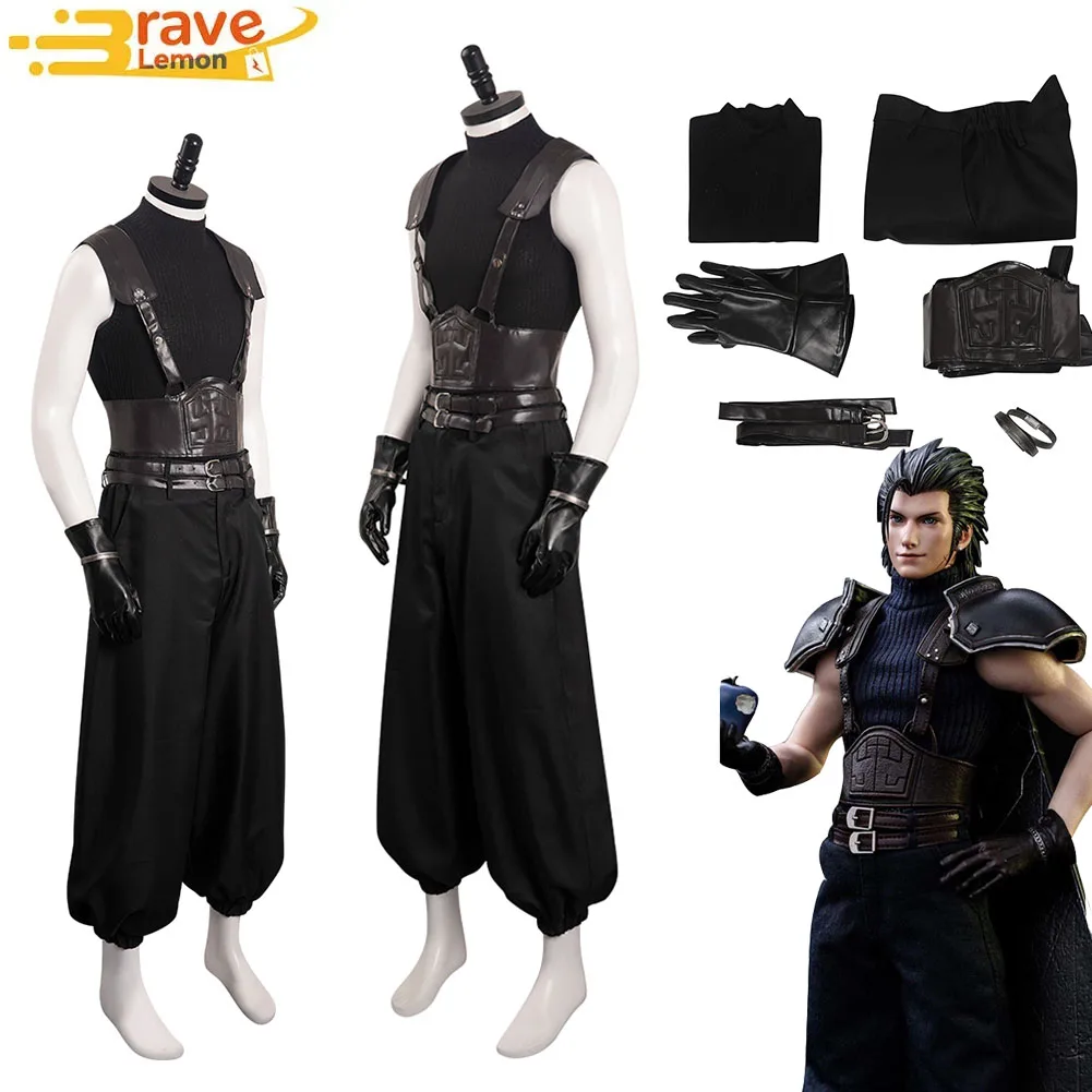 

Костюм для косплея Зака из Crisis Core Final Fantasy VII: черная одежда для мужчин, наряд для Хэллоуина и карнавала