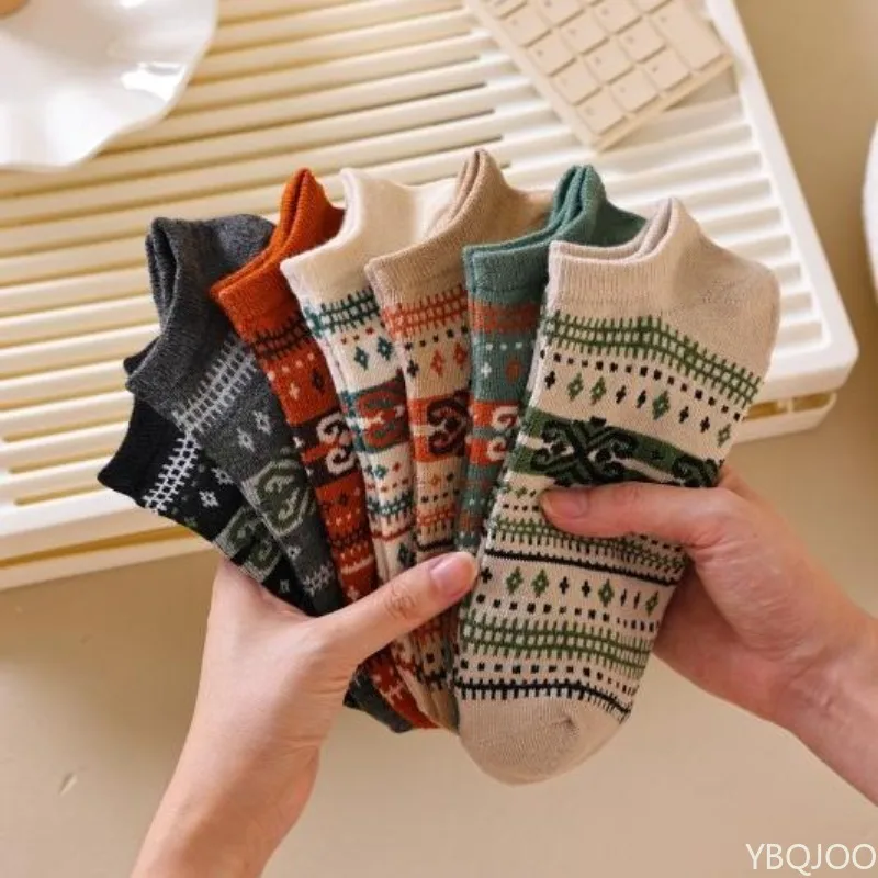 

7 пар модных универсальных толстых теплых носков для женщин, осенне-зимние теплые носки средней длины, повседневные удобные женские носки