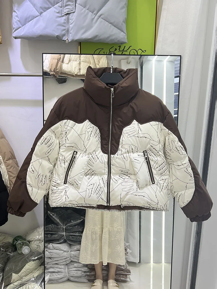 2023 Women\'s White Duck down Jacket New Tide Brand Thickened Down Jacket Korean Version of Puffer Winter Jacket