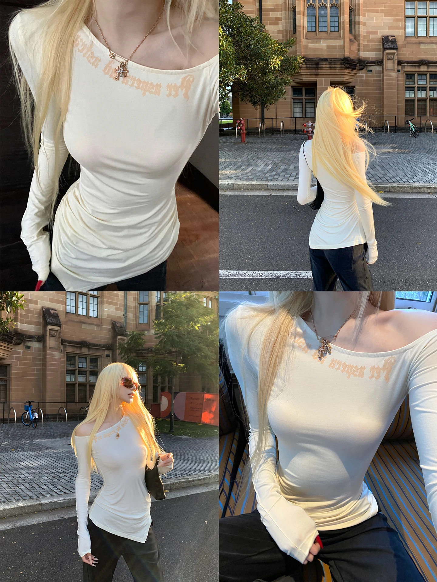 

Футболка Holy Light ns Slim Fit с длинными рукавами, асимметричным подолом и асимметричным вырезом на плече, женский модный повседневный топ