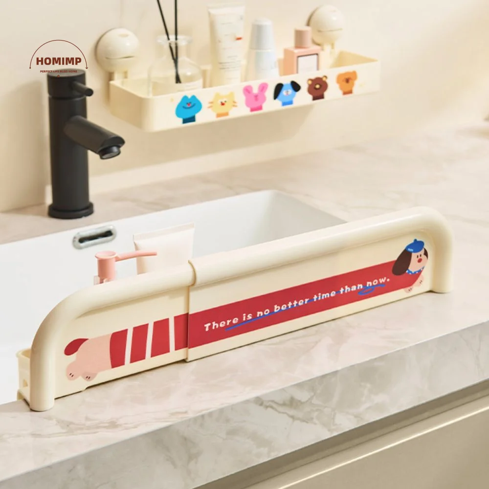 

Splash-proof Scalable Sink Splash Guard Adjustable Anti-dirty Kitchen Water Baffle Heightened With Basket Washbasin Guard Baffle