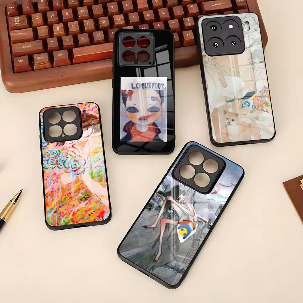 A-Aya Takano Art Handyhülle für Xiaomi 17 15 14 13 T Pro Ultra Redmi 15 14 Pro Plus 4G 5G A7 Glasabdeckung