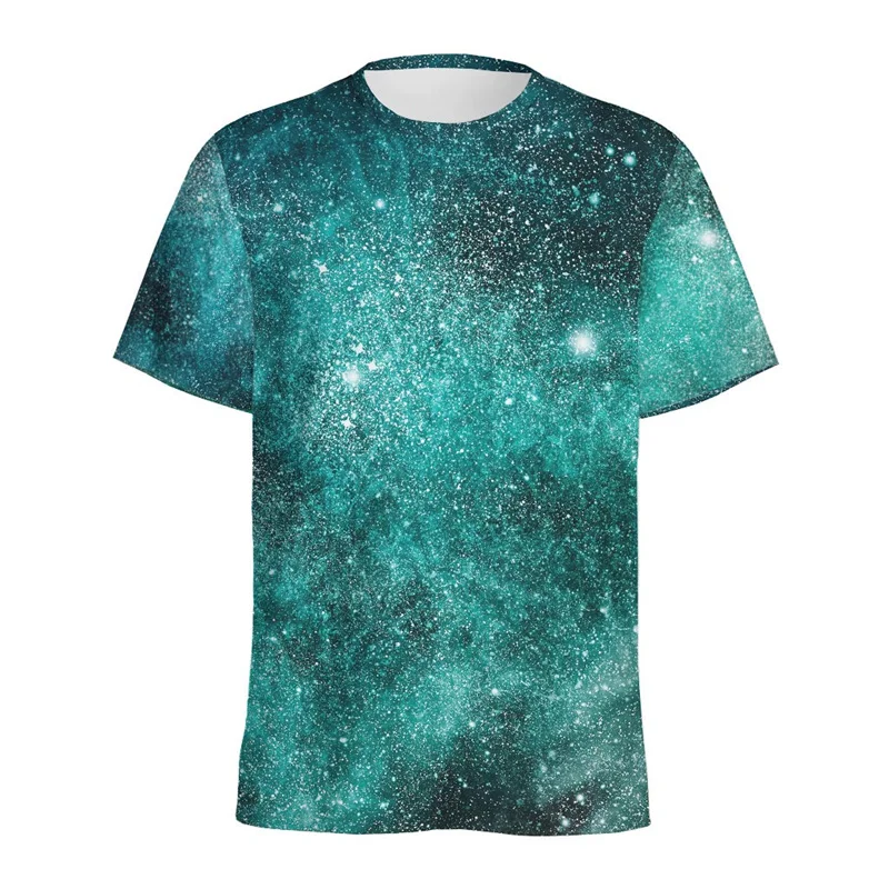 Galaxy Space 3D Printed T Shirt Men Women Summer Starry Sky Universe Graphic Tee O-Neck Short Sleeve Streetwear Psychedelic Tops