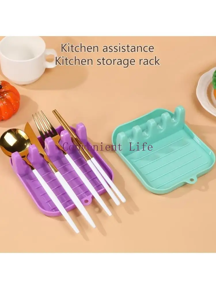 

L1EE Pot Lid Rack Countertop Kitchen Utensil Holder Spoon Chopsticks Rest Holder Kitchen Tool Accessory Easy to Clean