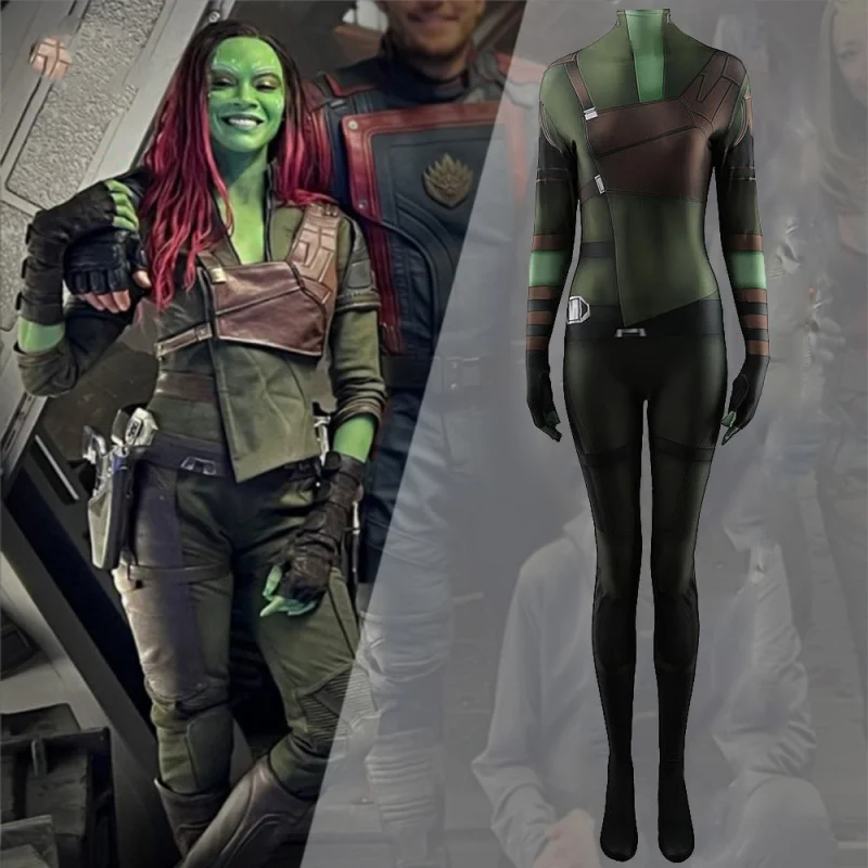 Disfraz Gamora Cosplay mujer fantasía mono chaleco disfraz de Halloween superhéroe Zentai monos trajes para hombre mujer niños