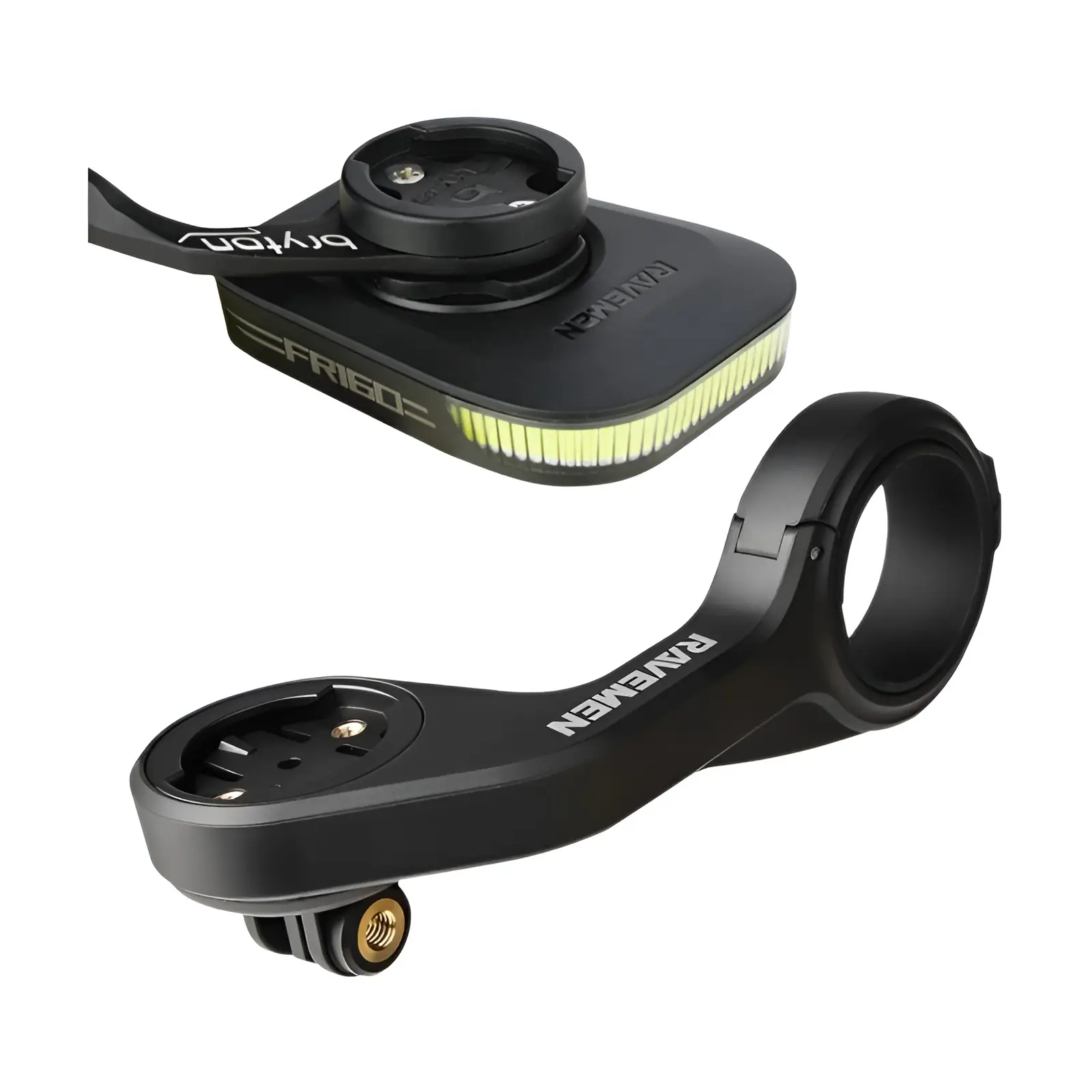 Ravemen conjunto de luz traseira dianteira da bicicleta fr160/fr300 para garmin/wahoo/bryton tr500/tr250/cl06 luz traseira da bicicleta aom01 suporte montagem guia