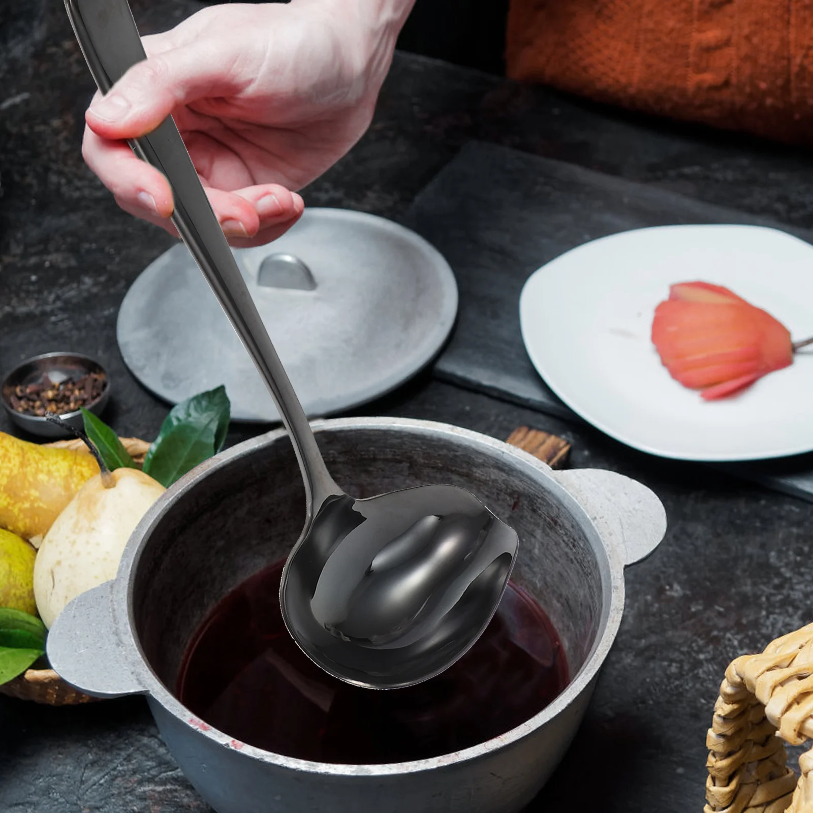 

1Pcs Duckbill Soup Spoon Long Handle Stainless Steel Thick Deepen Bowl Hot Pot Serving Kitchen Cutlery Practical