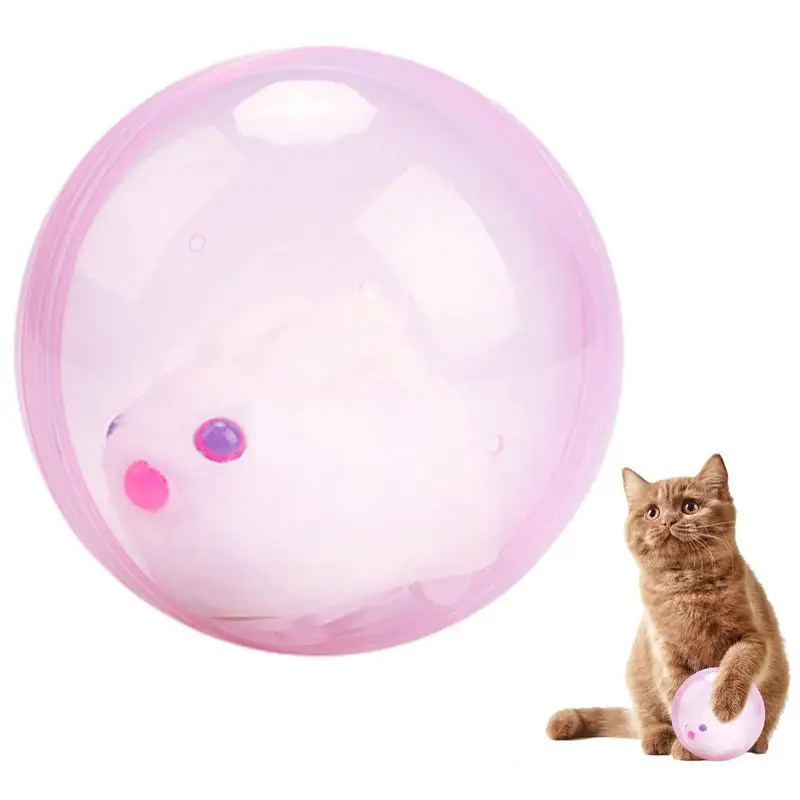 Pet Ball Toy Clear Running Ball For Cats And Dogs Battery Powered Interactive Toy Automatic Steering For Family Pets