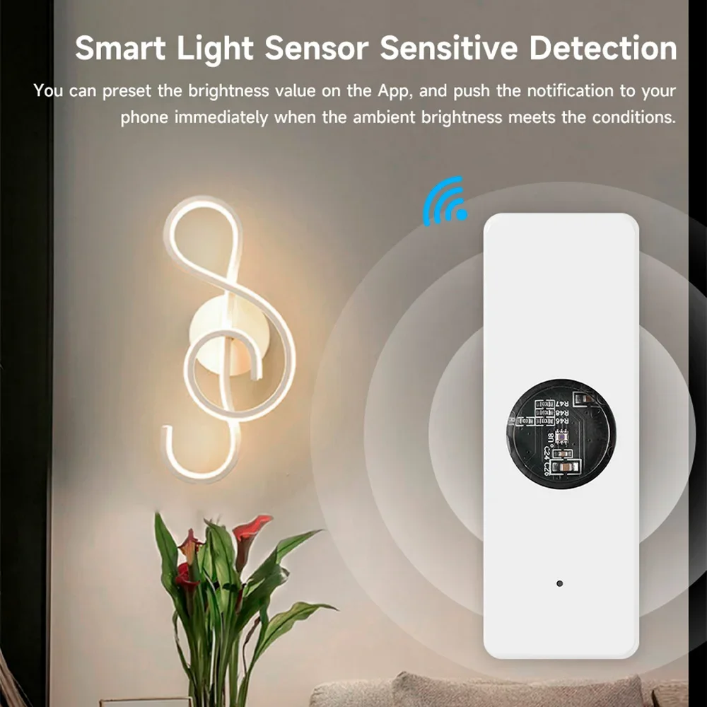 Tuya อุปกรณ์สมาร์ทโฮม Light Sensor Luminance Sensor ความสว่างความสว่างเครื่องตรวจจับ Home Automation พร้อมอุปกรณ์ Smart Life