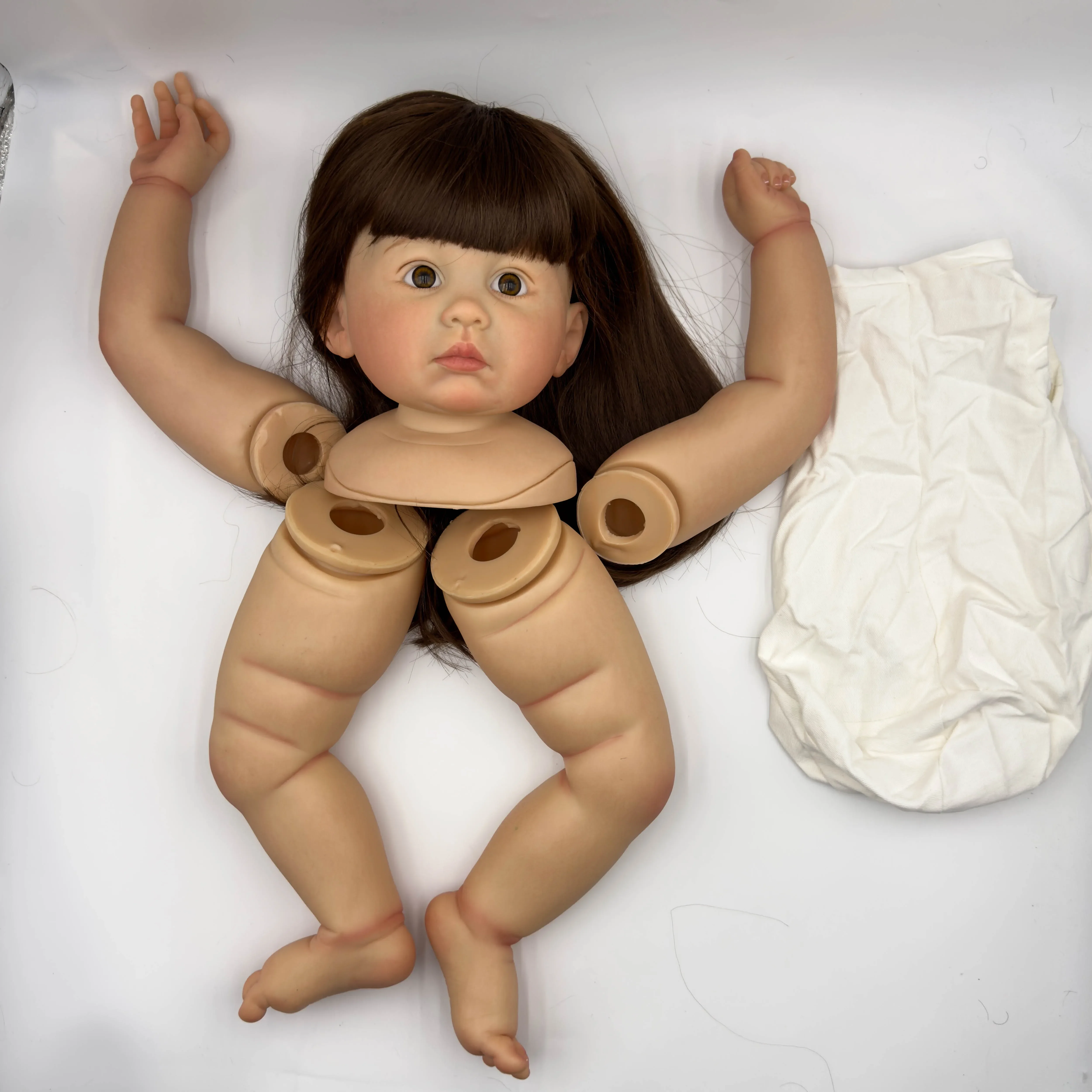 

28inch Julieata Reborn Doll Kit Toddler Princess Soft Vinyl Fresh Color Unpainted Unfinished Doll Parts with Body and Eyes
