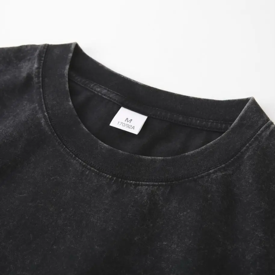 COOLSBER Herren-T-Shirts aus 100 % Baumwolle, langärmlig, gewaschen, Anti-Schrumpf-Batik-T-Shirt für den Herbst, einfarbig, individuell bedruckte Oberteile – Detail 5