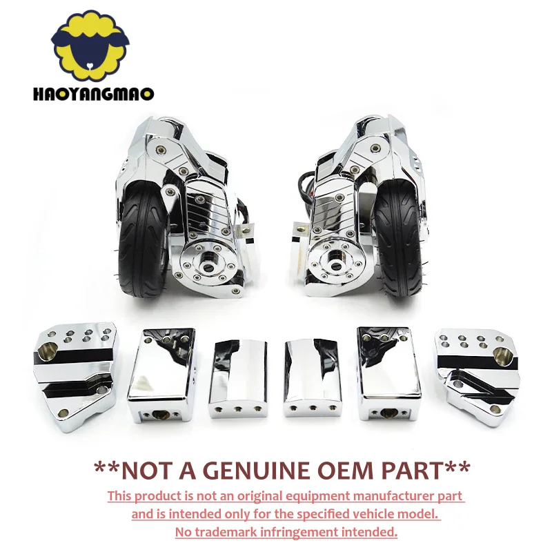 HYMoto 12V Electric Anti-Tip Stabilizer Training Wheels Fit HD Tour Indian Chief Chrome Black Parking Auxiliary Wheel Kit