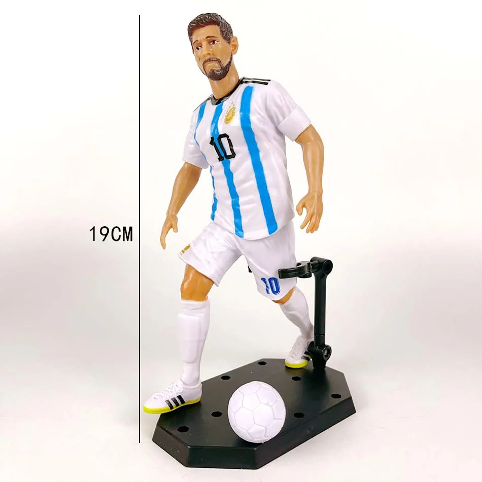 6pcs New Football Star FIFA C.Ronaldo Messi Mbappe Model Dolls Cartoon Cute Action Figure Car Accessories Football Fans Gifts