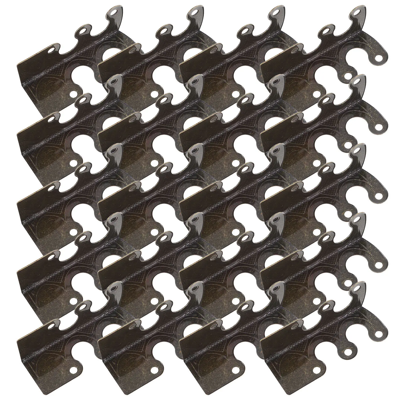20Pcs Bronze Metal Box Corner Protectors Vintage Decorative Edge Guards Jewelry Wooden Case Trunk Photo Album Storage