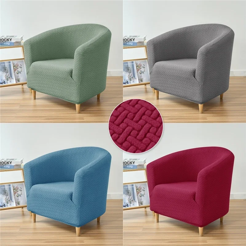 Jacquard Club Armchair Cover Elastic Bath Tub Chair Covers Stretch Single Club Sofa Slipcovers for Living Room Bar Counter Home