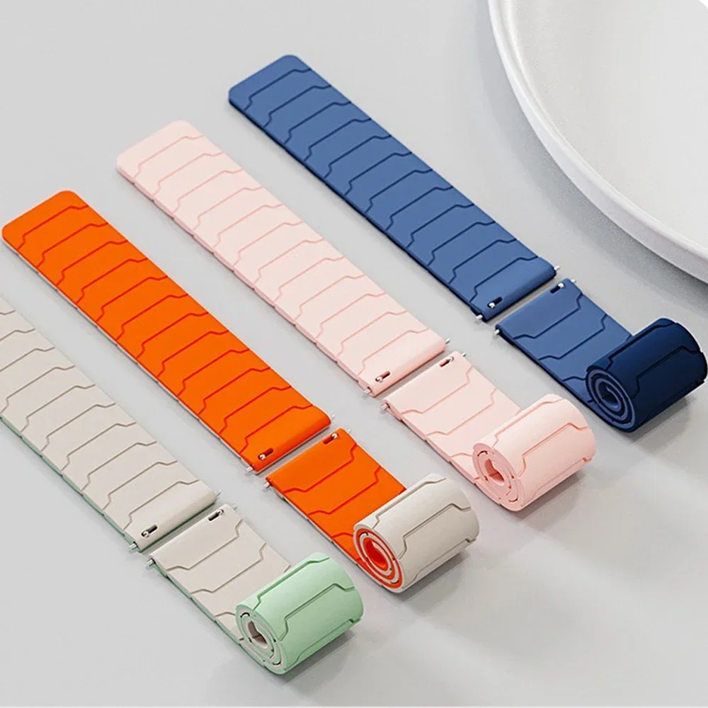 المغناطيسي سيليكون 22 مللي متر 20 مللي متر العصابات ل TicWatch GTH 2 E E2 E3 GTW استبدال حزام ل TicWatch Pro 2020/2021/GTX/Pro 3 سوار GPS
