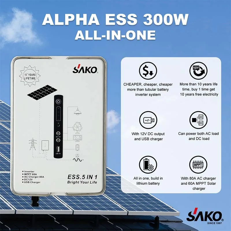 Inverter 300W500W household energy storage inverse control integrated machine lithium iron phosphate battery household photovolt