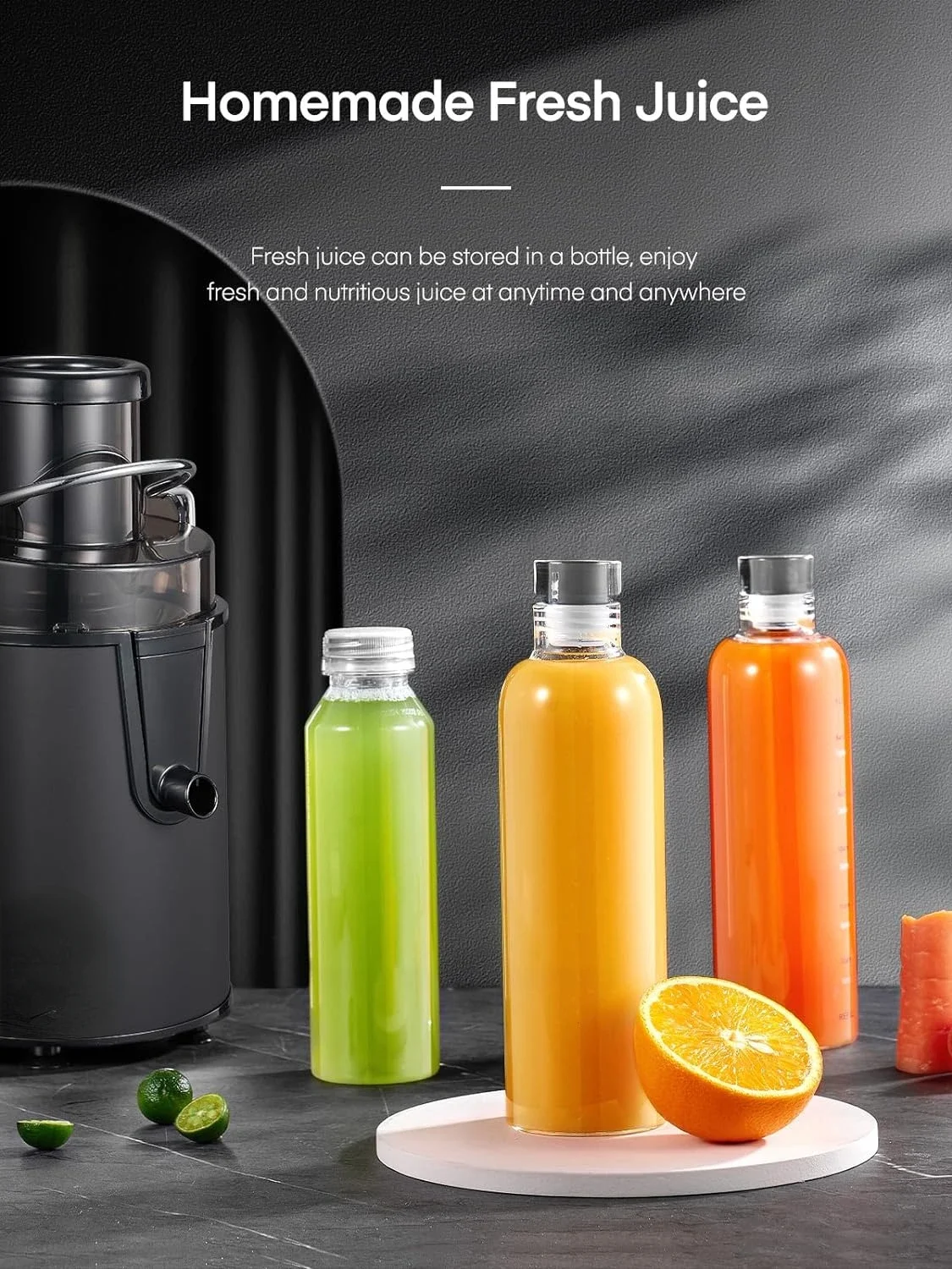 Mesin Juicer, Juicer seluruh buah dan sayuran dengan 3 kontrol kecepatan, Juicer sentrifugal dengan mulut lebar 3 \ u201D Feed Chute,