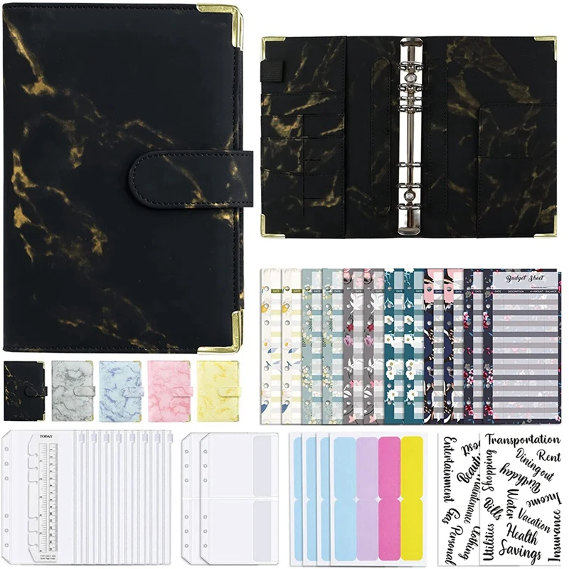 Carteira Organizadora de Poupança de Dinheiro para Mulheres, Budget Binder Set, Caixa Binder, Uso para Orçamento e Poupar Dinheiro, 29 Pacotes