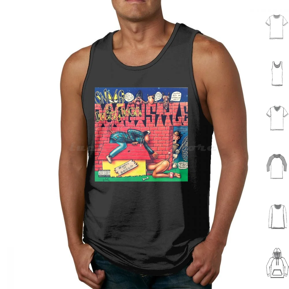 Doggystyle Album Cover Tank Tops Print Cotton Hip Hop 90s Nwa Vintage Rap Old School Hood African American Thugs