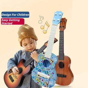 Ukulele de 54cm pour enfants, jouet pour jouer des instruments élémentaires avec simulation de musique existante, cadeaux pour garçons et filles