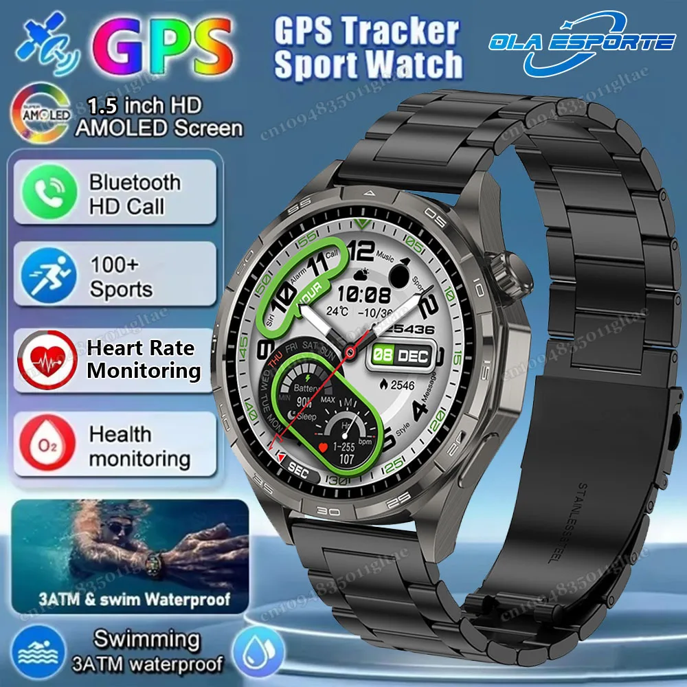 

Watch 6 Pro GPS Tracking Smart Watch Men 360*360 AMOLED Screen Heart rate Monitor Bluetooth Calls IP68 Waterproof Man Smartwatch