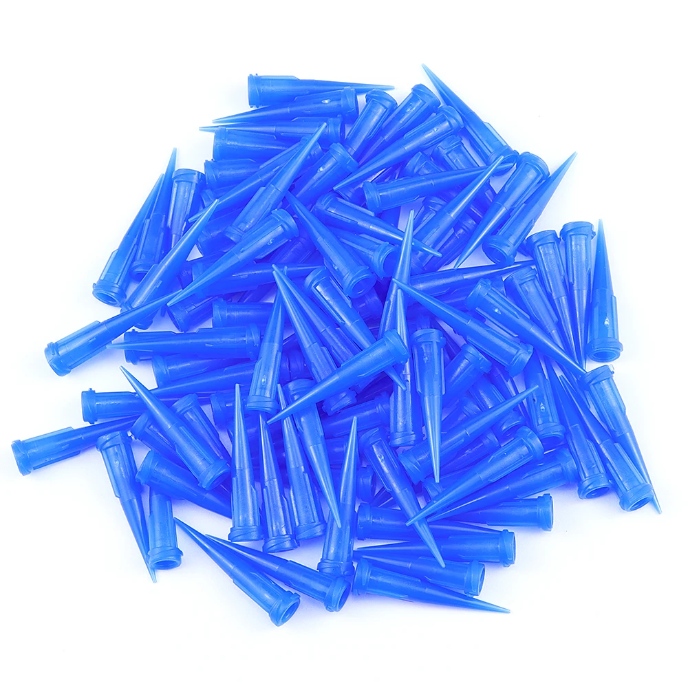 100/300/500 Stück 22G TT Kunststoff-Tapered-Pinhead-Flüssigkeitsspender-Nadeln, blaue Kunststoff-Gle-Nadeln, zum Nachfüllen von Klebstoffflüssigkeit – Detail 8