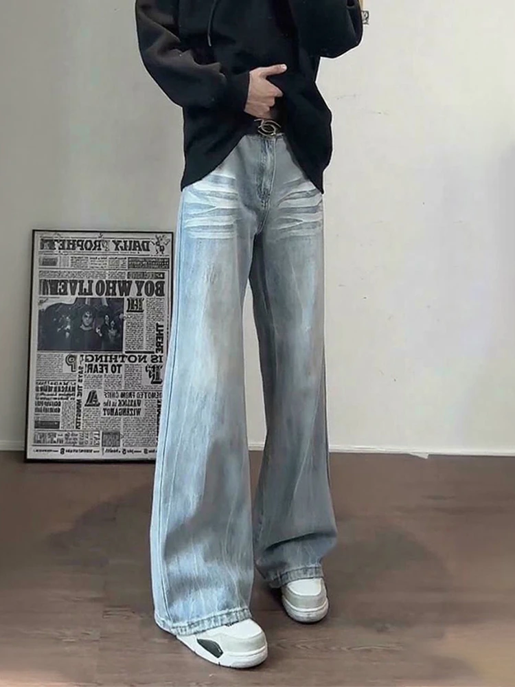 

Мужские джинсы Blue Cleanfit, приталенные, прямые, с высокой талией, узкая модель, в американском ретро-стиле, повседневные, удобные для путешествий