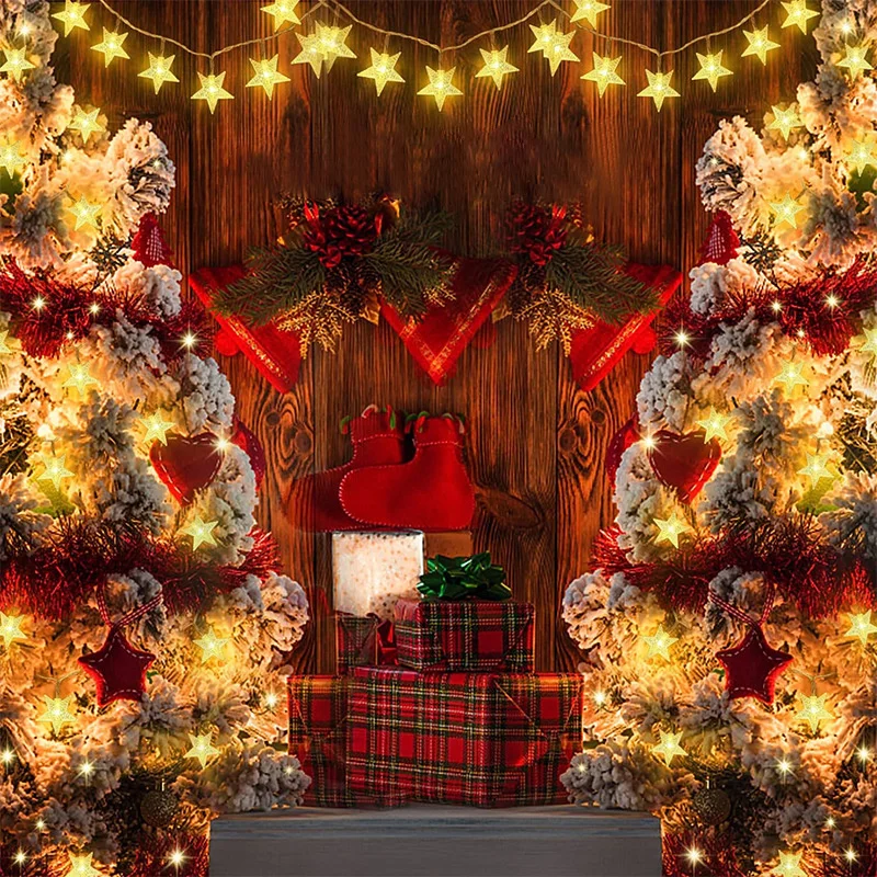 1.5m/3m/6m/10m LED Star String Lights Christmas Garland Battery Powered Wedding Party Curtain String Fairy Lamps For Home 2023