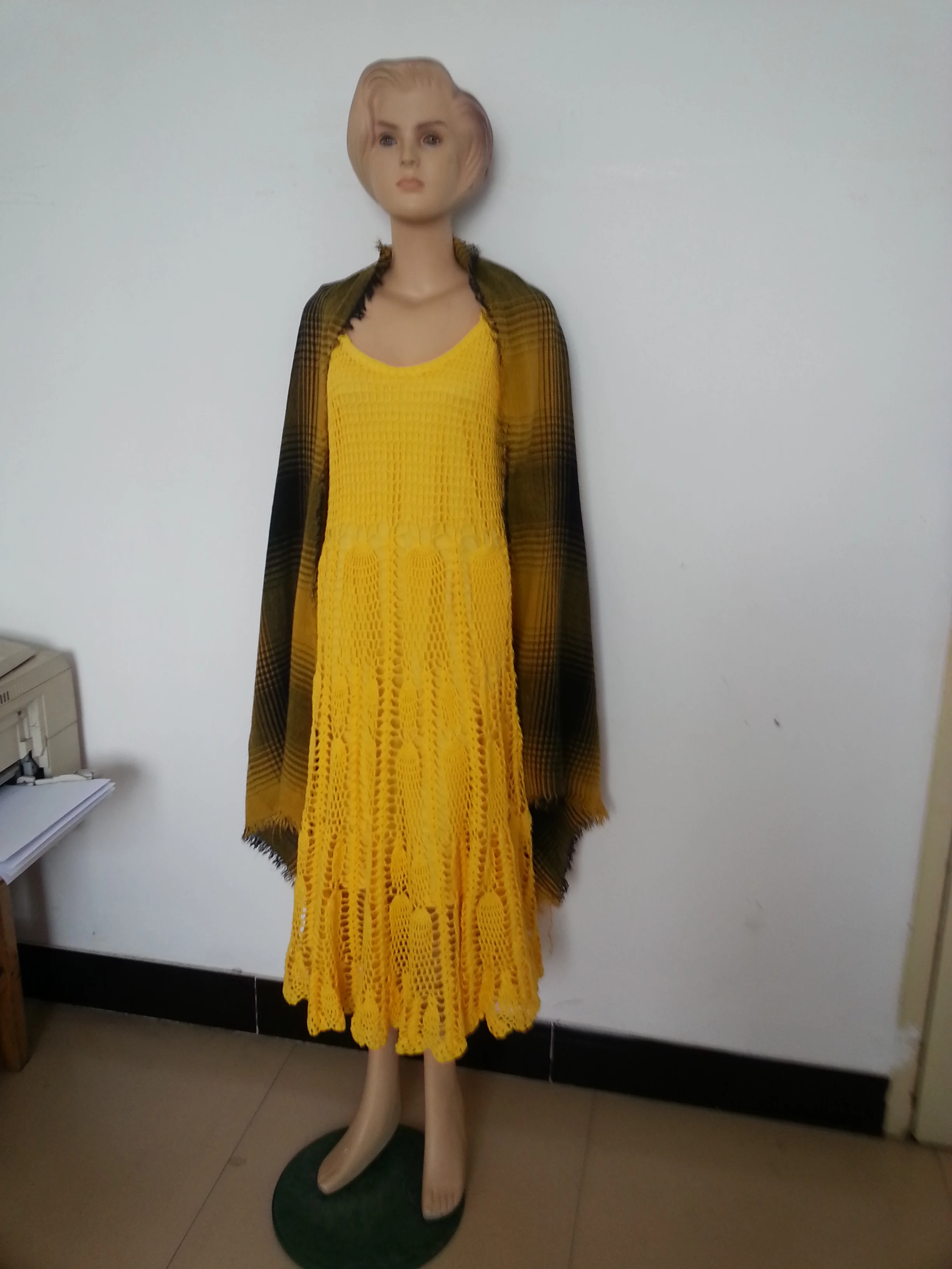 Hand-Knit Rib Pattern Pullover para Mulheres, Camisola Quadriculada, Color Block, Patchwork, Colorido Crochet Shrug, Personalizado, EUA Design