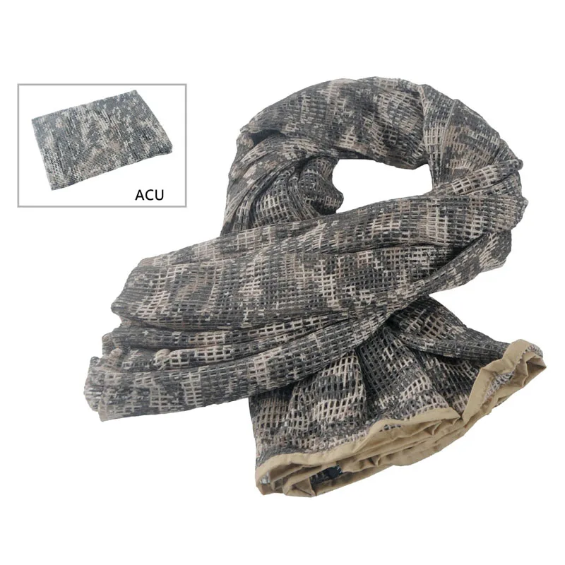 Tactical Scarf Camouflage Mesh Net Scarves Military Camo Scarfs Outdoor Sport Sniper Face Veil Wargame Camping Hunting Cycling