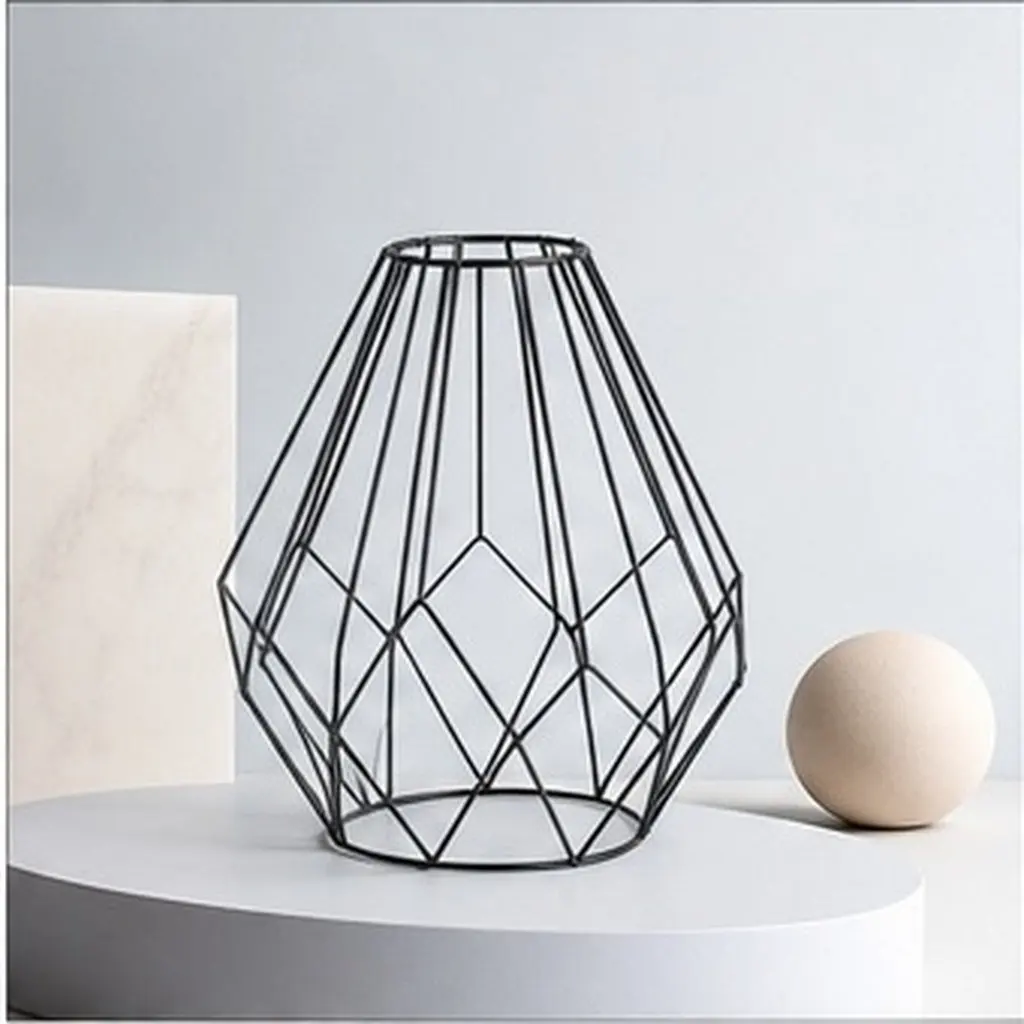 Iron Lampshade Pendant Lights Shade Decorative Mesh Hanging Light Shade Vintage Bulb Guard for Bedroom Farmhouse Ceiling Decor