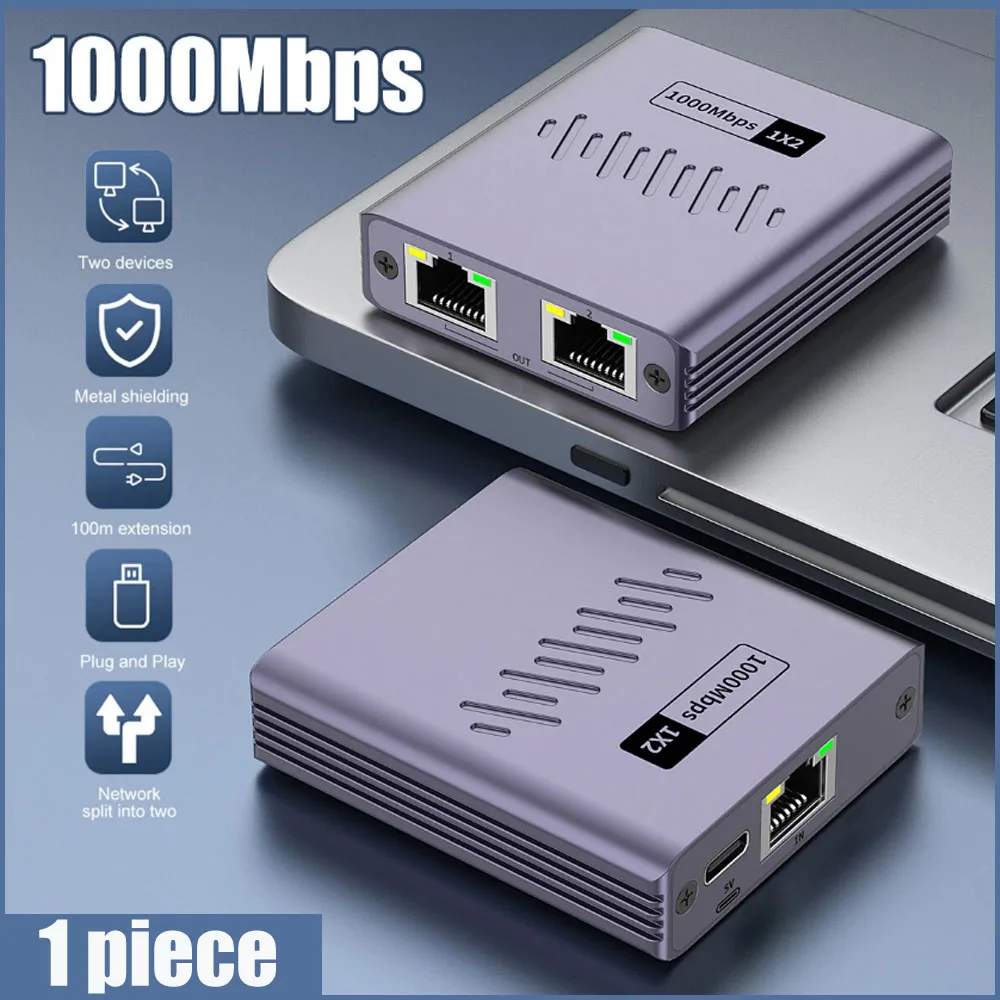 

Адаптер-сплиттер Ethernet 1000 Мбит/с Кабель RJ45 Сеть локальной сети Интернет 1 В 2 Выход