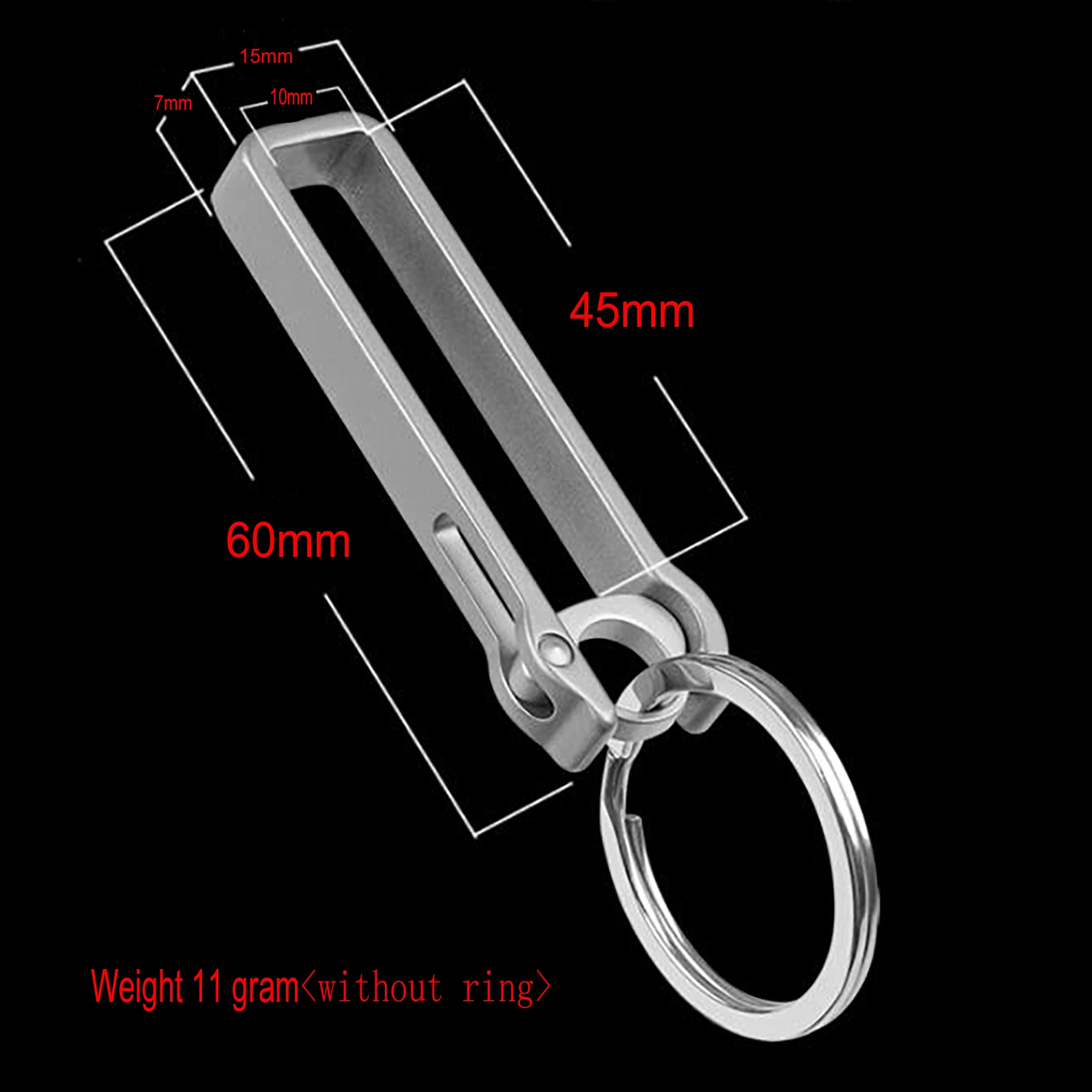 Unique CNC made TC4 Ti titanium quick release detachable safety belt clip keychains Key ring Hook DIY EDC housewarming gift