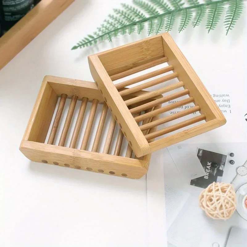 

Wooden Soap Box Bamboo Soap Holder Bamboo Bath Wood Soap Dish Oval Bar Soap Holder for Shower Bathroom Kitchen Tools